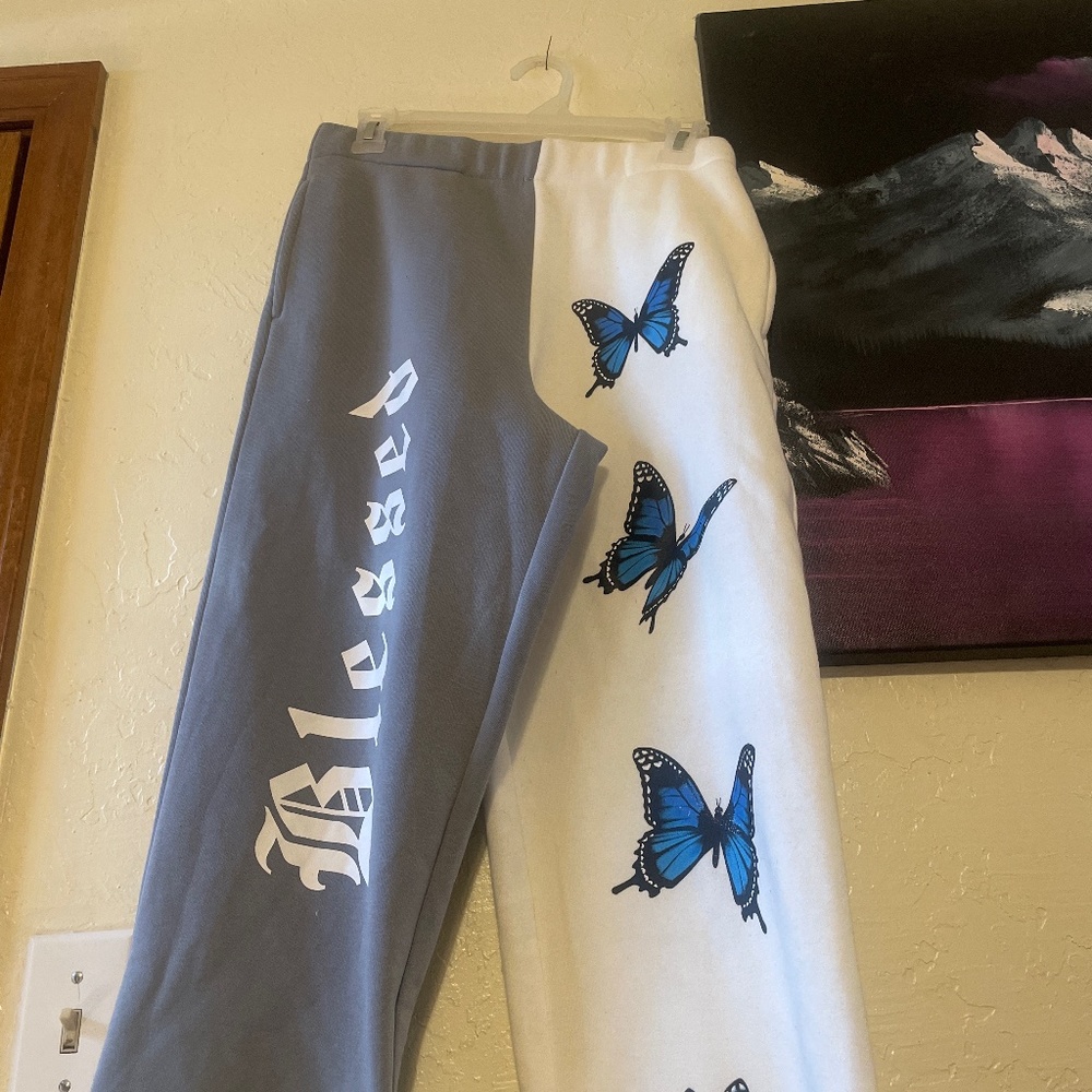 Two toned butterfly joggers